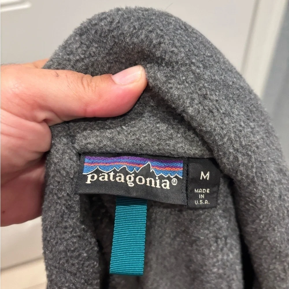 Vtg Patagonia Jacket Mens M Gray Full ZIp Fleece Gorpcore Made In USA